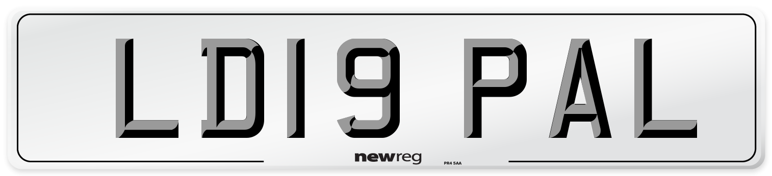 LD19 PAL Number Plate from New Reg
